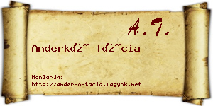 Anderkó Tácia névjegykártya
